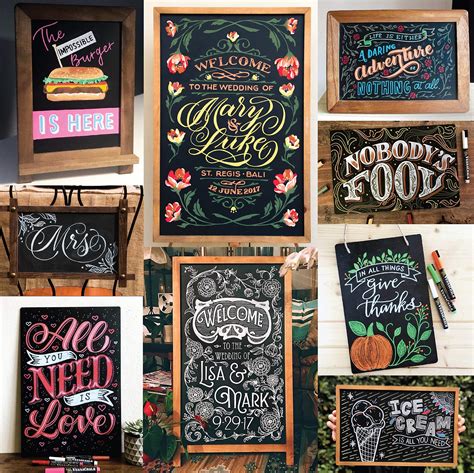 Small Rustic Table Top Chalkboard Easel Sign with Stand by VersaChalk ...