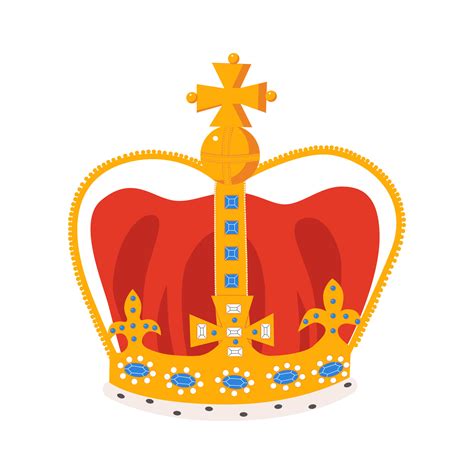 Crown Cartoon Vector Illustration Royal Gold Jewelry King Queen