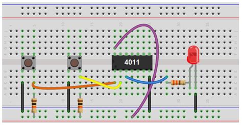 How To Build A Nand Gate Logic Circuit Using A 4011 Chip
