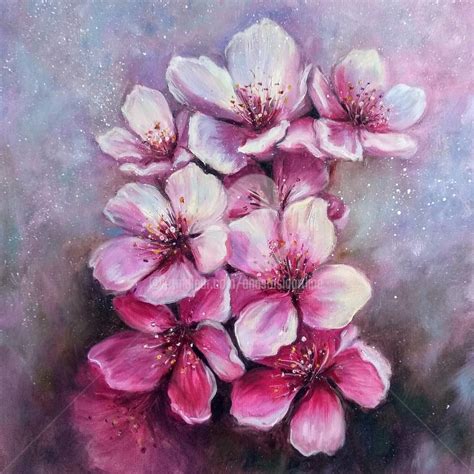 Cherry Blossom Oil Painting Spring Is Coming Painting By Anastasia