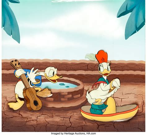 Don Donald Donna And Donald Duck Courvoisier Setup Production Cel Lot