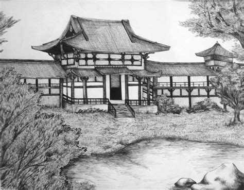 Japanese house plan outward of castle drawing shrine. The Japanese Temple by eychanchan on DeviantArt