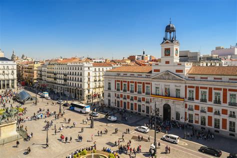 Madrid Spain Aerial View City Skyline At Puerta Del Sol Laura Davis
