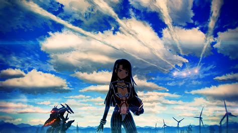 Anime Anime Girls Original Characters Mech Clouds Sky