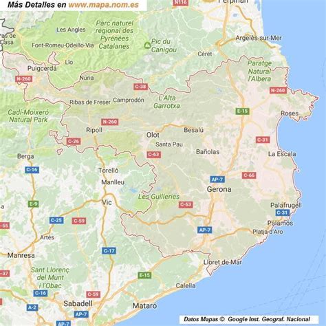 Mapa Provincia Girona Y Pueblos P 1 🗺️ Mapanomes