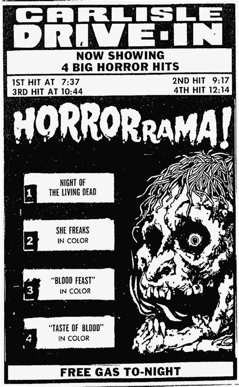 pin by mark hackett on vintage drive in theater horror ads horror horror posters free gas