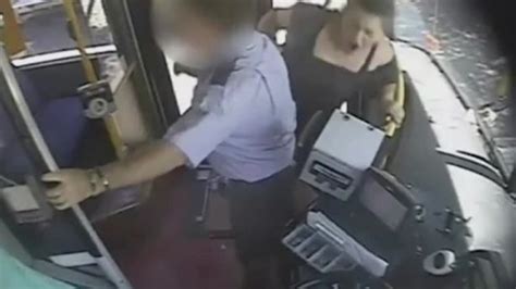 woman punches bus driver in face during argument over fare before kicking door to jump out and