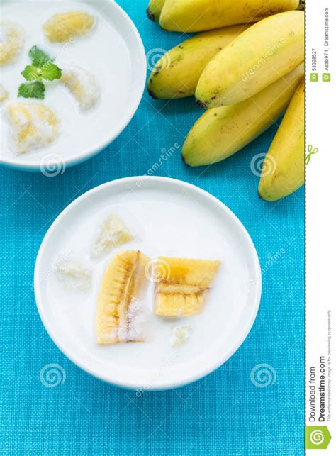 Bananas In Coconut Milk Thailand Stock Image Image Of Cake Fruit