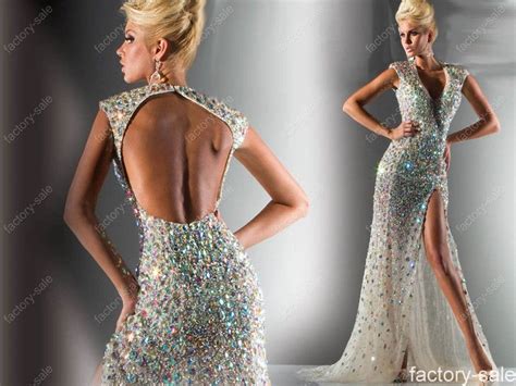 Champagne High Neck Sexy Backless Beaded Rhinestone Evening Dresses Gown With Short Sleeves