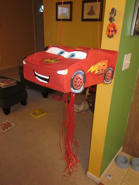 Pull string we are making a pull string pinata, attach strings equal to the number. Because I Said So (and Other Mommyisms): DIY Pull-String Lightning McQueen Pinata