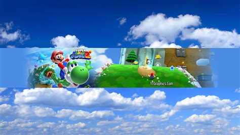 Super Mario Galaxy 2 Channel Art Banner Youtube Channel Art Banners