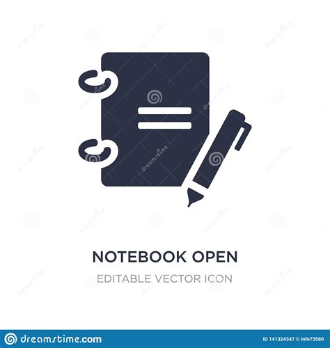 Notebook Open With Bookmark Icon On White Background Simple Element
