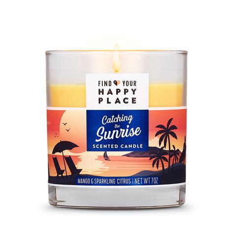 Find Your Happy Place Candle Catching The Sunrise Mango And Sparkling