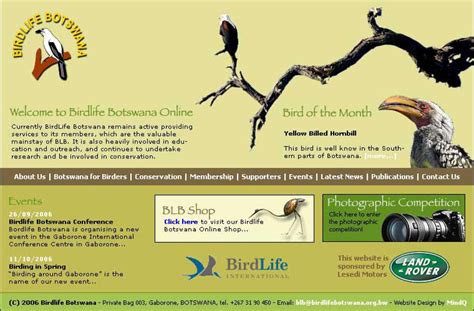 Birdlife Botswana Website 2006 Mindq
