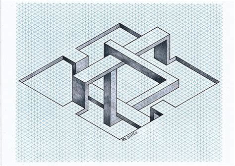 Impossible On Behance Geometric Drawing Graph Paper Art Graph Paper