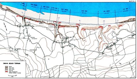 Omaha Beach Terrain Us Army Map For D Day Operation Overlord 6 June