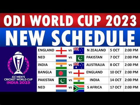 Icc Cricket World Cup Schedule Match Dates City Venues Stadiums