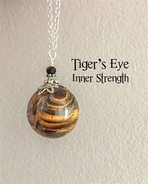 Tigers Eye Pendant Sphere Inner Strength Courage Necklace Etsy