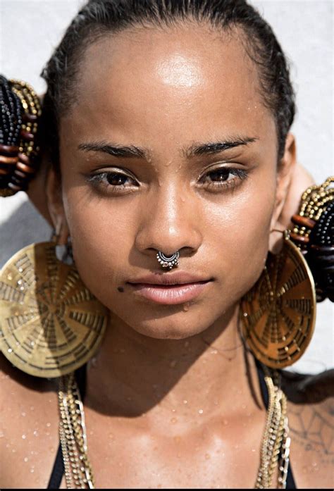 Nose Ring With Quartz Crystal Silver Septum Nose Ring Tribal India Nose
