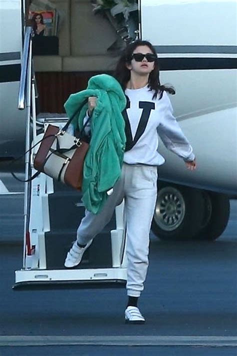 Selena Gomez Arriving On A Private Jet In Los Angeles