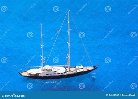 Luxury Sailboat With Azure Sea Stock Image Image Of People Luxury