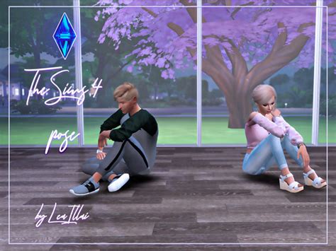 Leaillais Couple Pose Sitting On The Floor Ts4