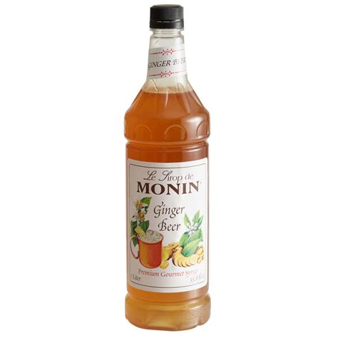Monin 1 Liter Premium Ginger Beer Flavoring Syrup