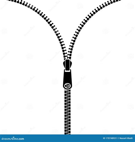Vector Illustration Of Zipper Isolated Flat Design Stock Vector