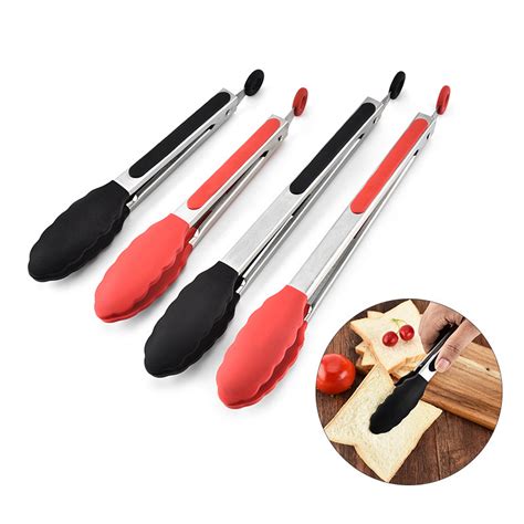 9 Inch 12 Inch Baking Tools Silicone Tongs Bbq Silicone Food Tongs Food Grade Silicone Kitchen