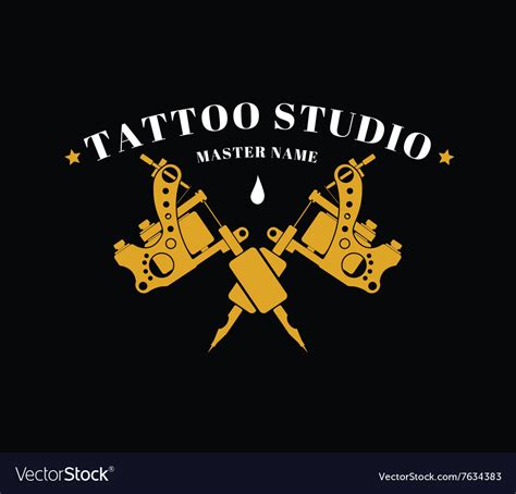 Design Of A Logo With Tattoo Machines Royalty Free Vector