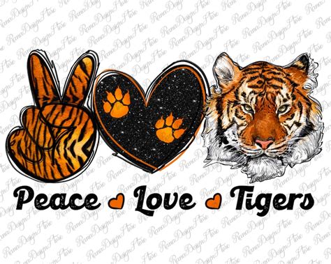 Peace Love Tigers Png Sublimation Design Peace Love Tigers Etsy