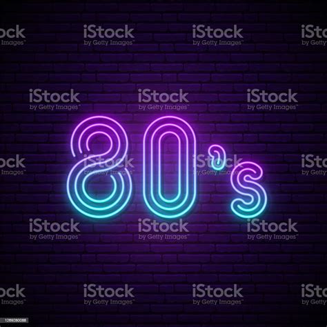 80s Neon Sign 80s Retro Style Neon Signboard Nightly Bright Inscription