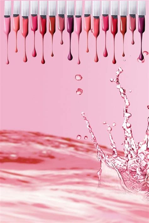 Nail Polish Art Print Pink Background Background Patterns Textured