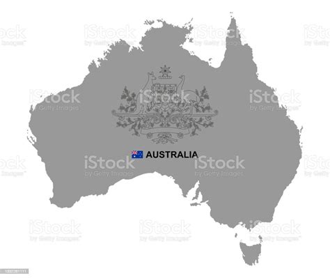 Peta Australia Dengan Lambang Ilustrasi Stok Unduh Gambar Sekarang