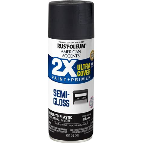 Black Rust Oleum American Accents 2x Ultra Cover Semi Gloss Spray