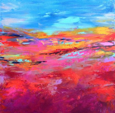 Abstract Landscape Red Hot And Smokin Acrylic Painting
