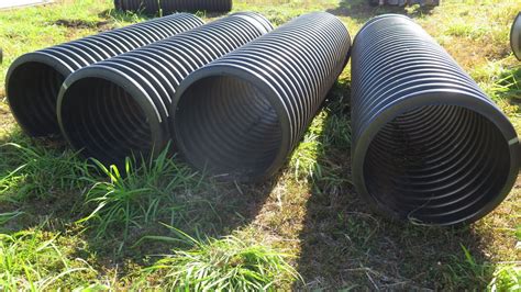 Qty 4 Black Culvert Pipes 10 Length 30 Dia One Is Shorter 1 Has
