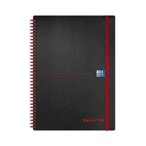 Oxford Black N Red A4 Notebook 140 Pages Wirebound Pp Ruled
