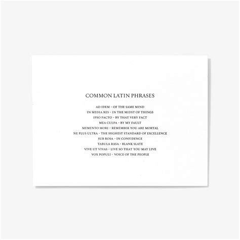 Common Latin Phrases Set Editions