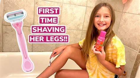 How To Shave Your Legs Girl S First Time Shaving Legs Youtube