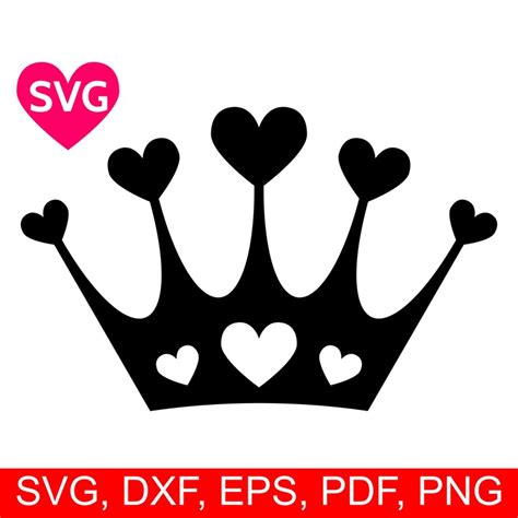 Hearts Crown Svg Love Tiara Svg Files For Cricut And Etsy