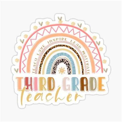 Third Grade Teacher Sticker Stickers Stickers Labels And Tags Paper