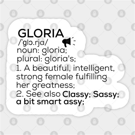 Gloria Name Definition Gloria Female Name Gloria Sticker Teepublic