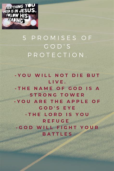 Gods Promises To You Gods Promises Gods Protection Names Of God
