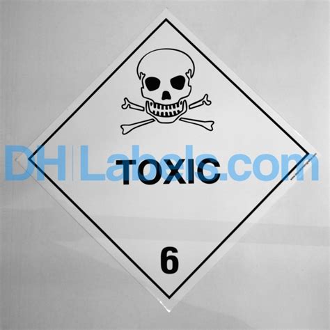 Toxic Hazard Placard Self Adhesive Single Unit X Mm