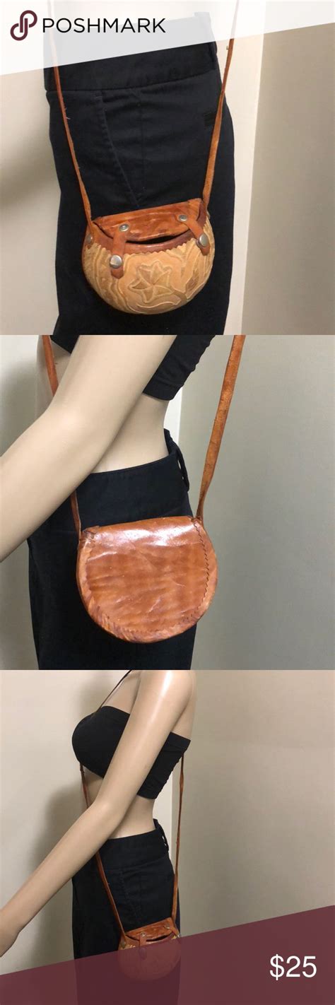 ⤵️price⤵️crossbody Leather Coconut Shell 🥥 Bag Bags Leather Coconut Shell