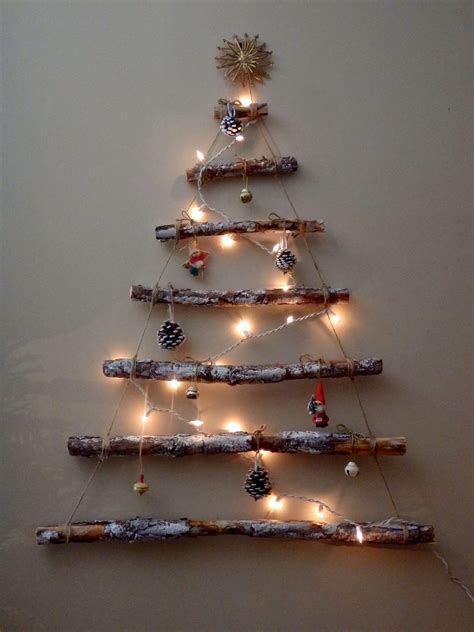 I Made This Wall Christmas Tree From Pine Branches I Used A Little