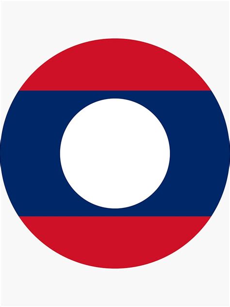 flag of lao people s democratic republic ສາທາລະນະລັດ ປະຊາທິປະໄຕ ປະຊາຊົນລາວ circle sticker