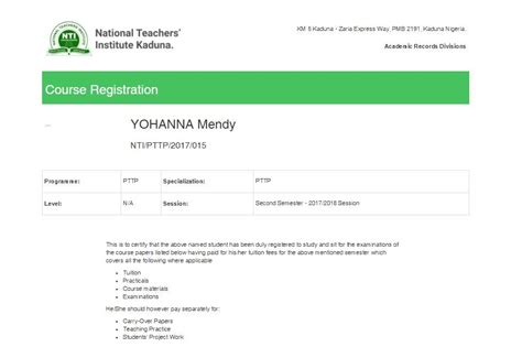 Download Course Registration Form Mynti V2 Students Registration