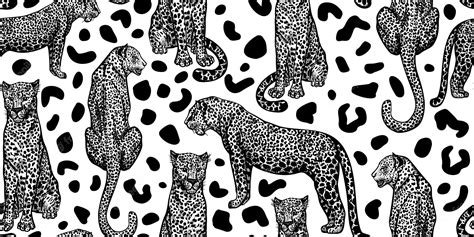 Premium Vector Leopard Animal Seamless Pattern On Spotted Background